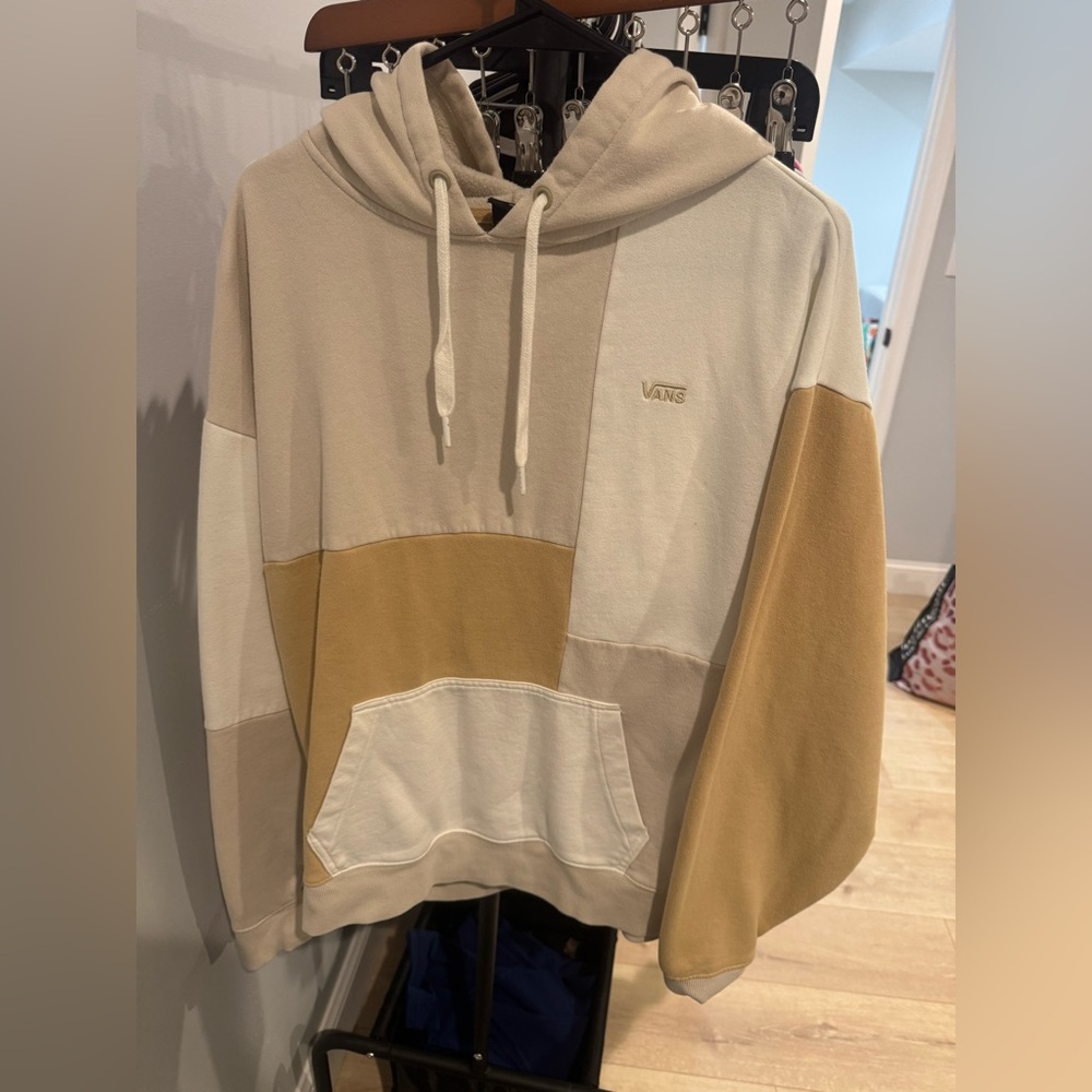 Vans Men's Tan and Cream Block Hoodie